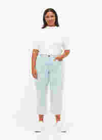 Straight fit Vera jeans med ankellængde og striber, Light Blue Stripe, Model