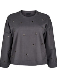 Sweat med eyelets, Grå