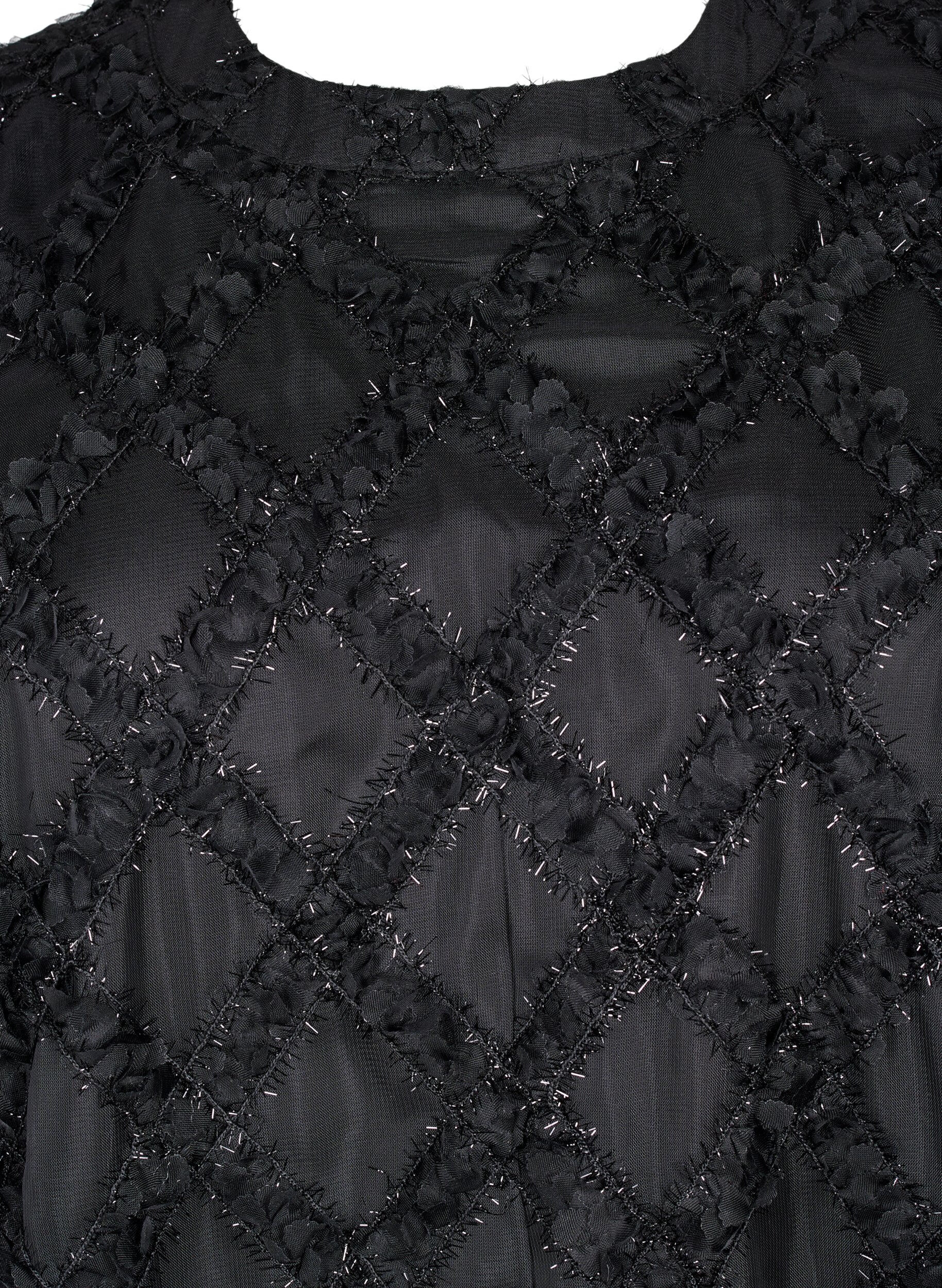 Zizzi Kort kjole med struktur, Black, Packshot image number 2