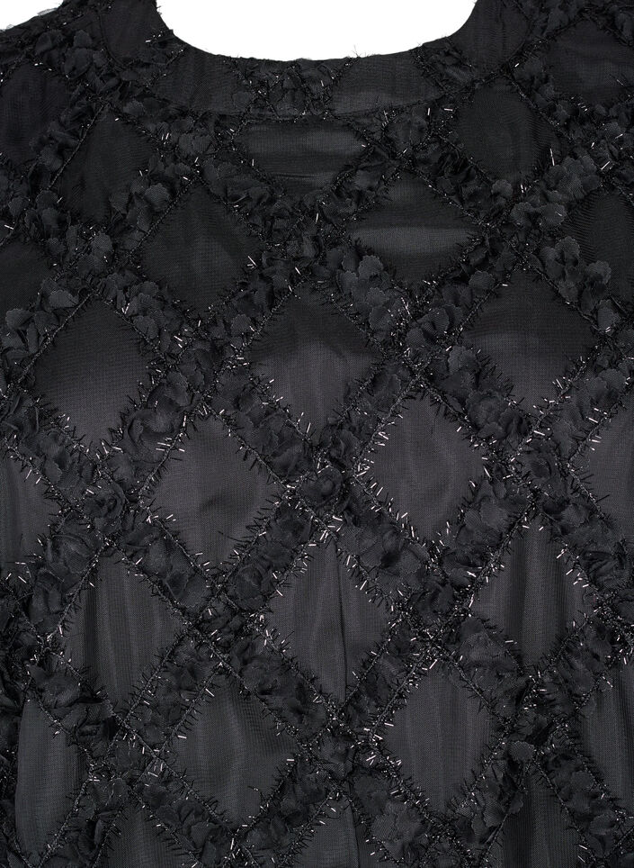 Kort kjole med struktur, Black, Packshot image number 2