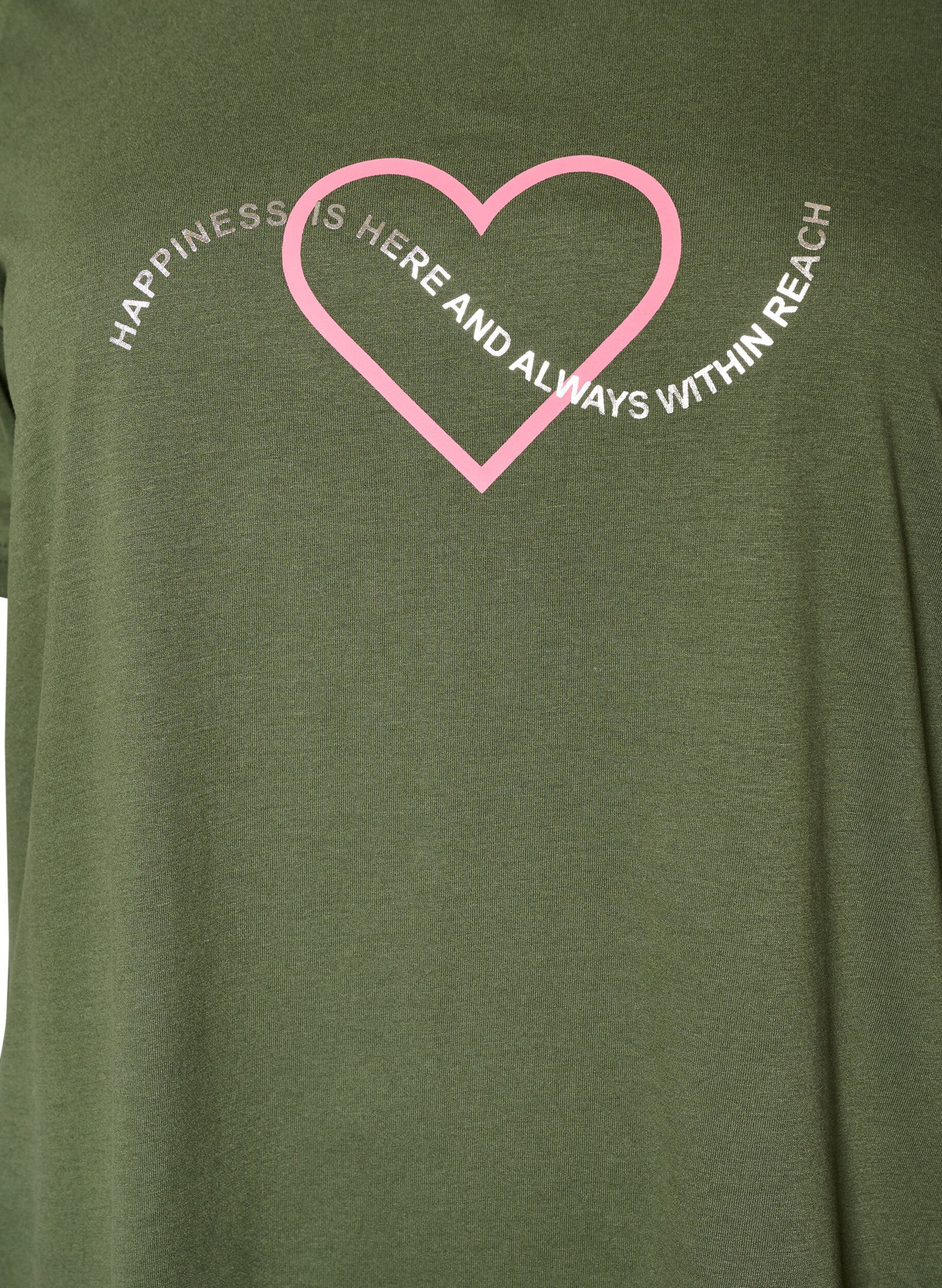 ZizziT-shirt med motiv, Gr&oslash;n, Packshot image number 2