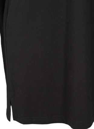 T-shirt kjole i bomuld med printdetaljer, Black w. Black, Packshot image number 3