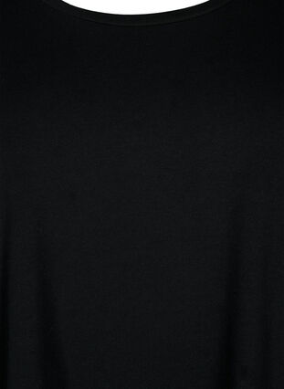 Basis bomulds t-shirt med 3/4 ærmer, Black, Packshot image number 2