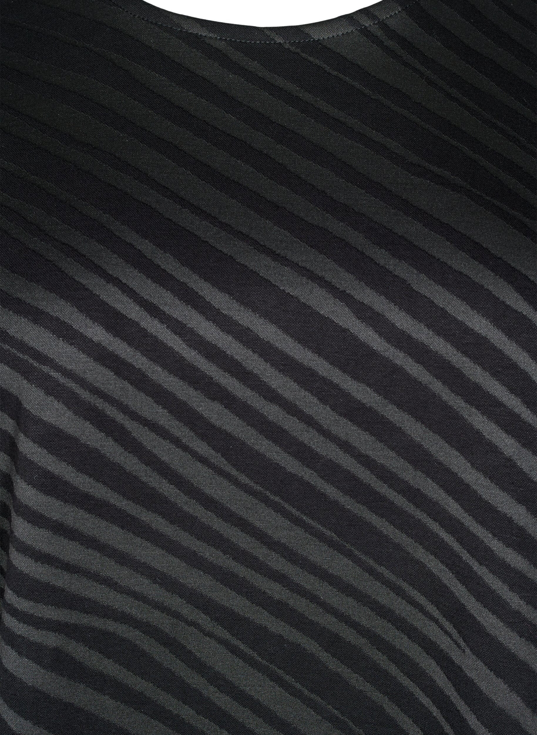 Zizzi Oversize bluse med m&oslash;nster, Sort, Packshot image number 2