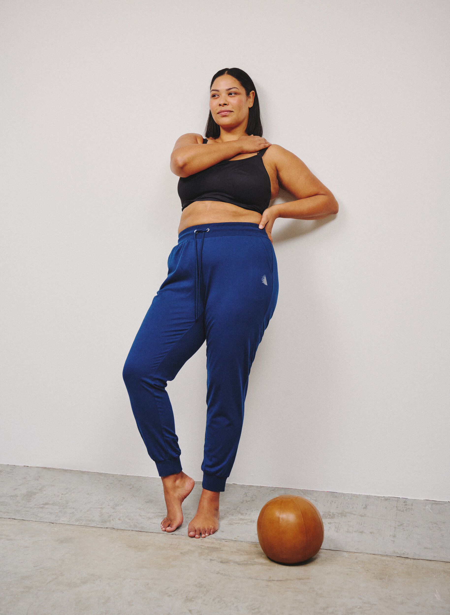 ZizziL&oslash;se tr&aelig;ningsbukser med lommer, Bl&aring;, Image image number 0