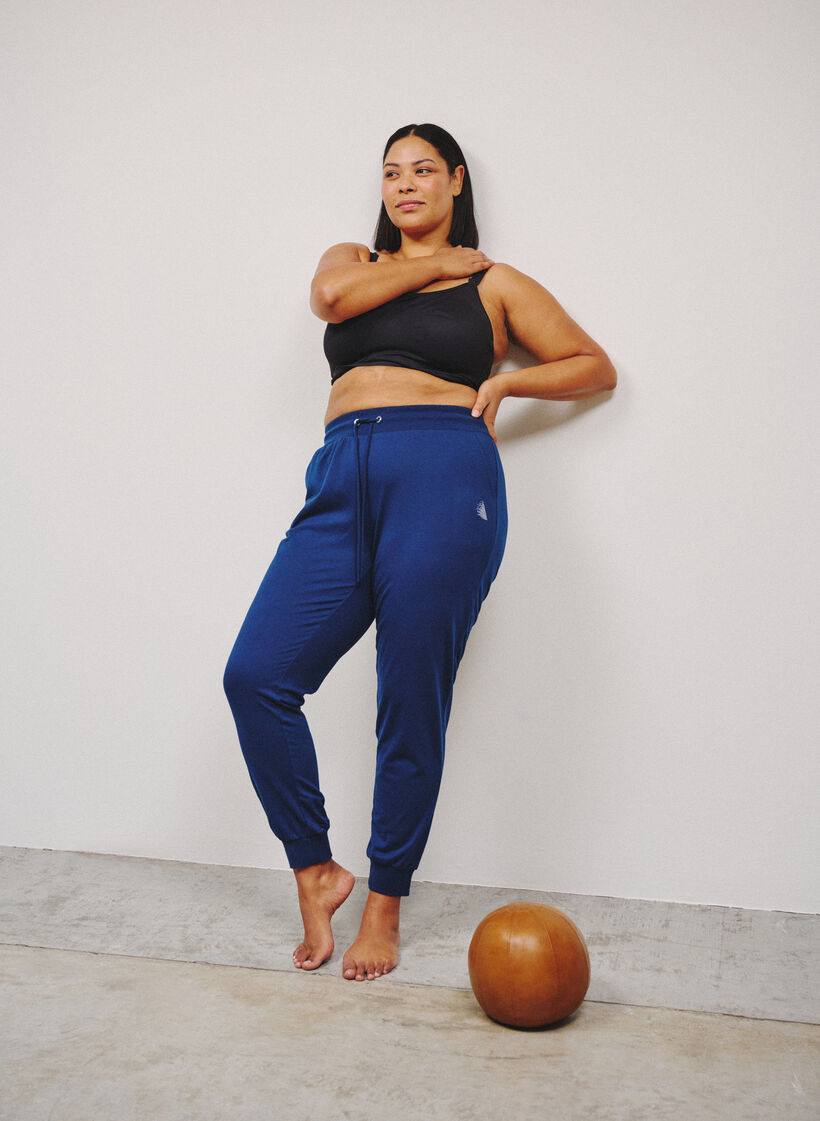 L&oslash;se tr&aelig;ningsbukser med lommer, Bl&aring;, Image image number 0