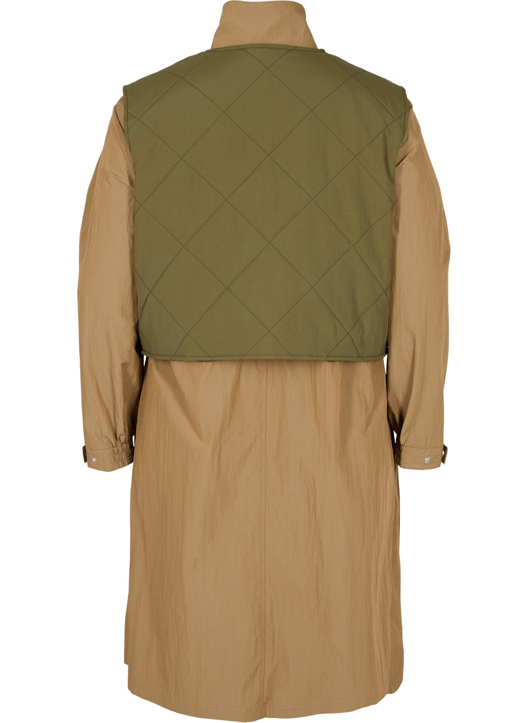 Zizzi Parka jakke med aftagelig vest, Ermine w. Grape Leaf, Packshot image number 1