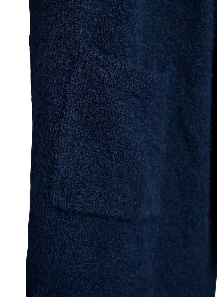 Lang cardigan med lommer, Bl&aring;, Packshot image number 2