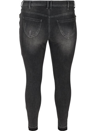 Super slim Amy jeans med slid, Grey Denim, Packshot image number 1