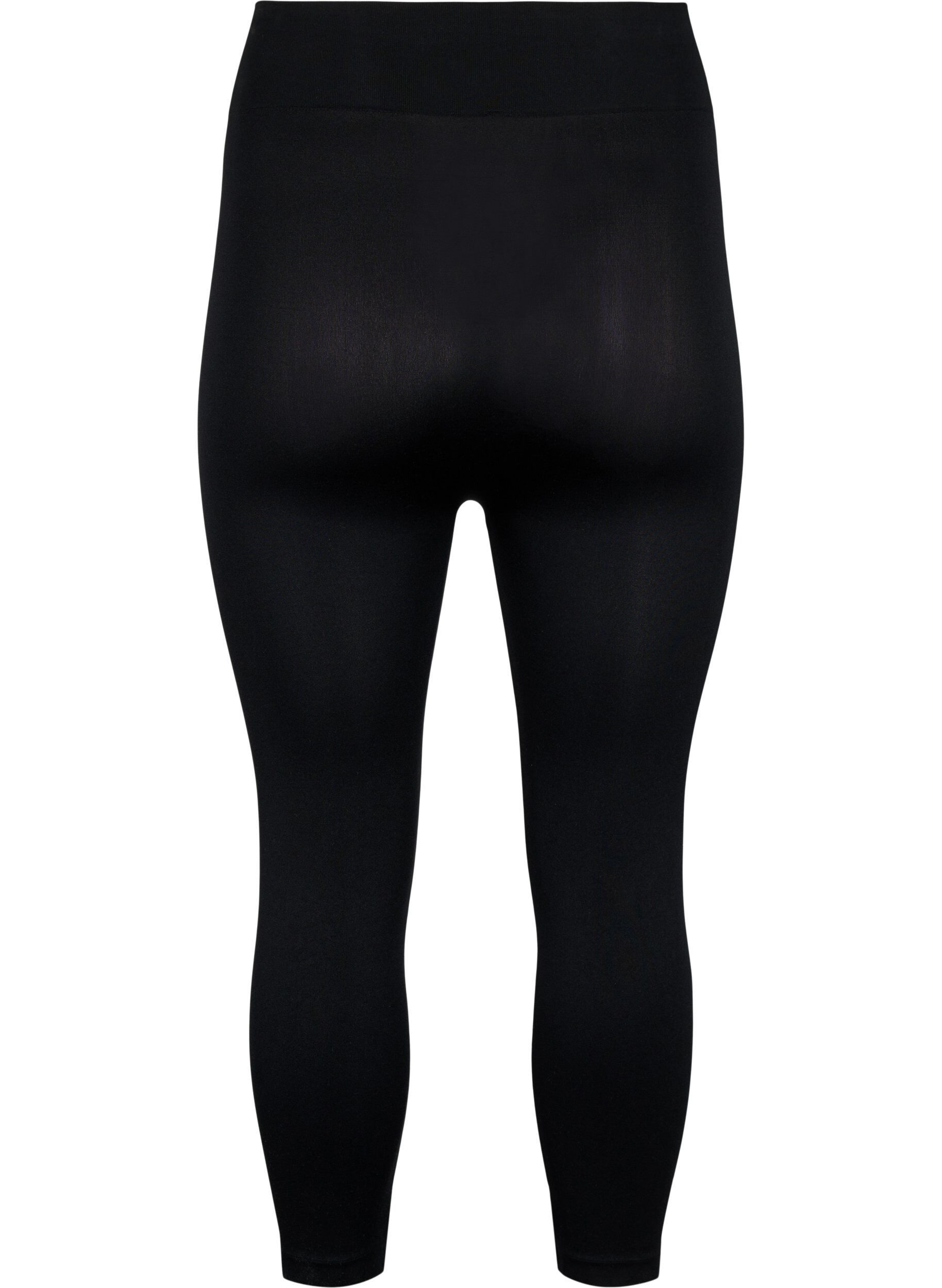 Zizzi Seamless 3/4 leggings, Sort, Packshot image number 1