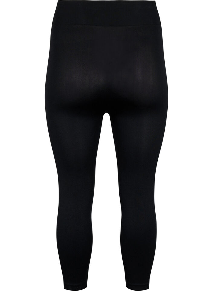 Seamless 3/4 leggings, Sort, Packshot image number 1