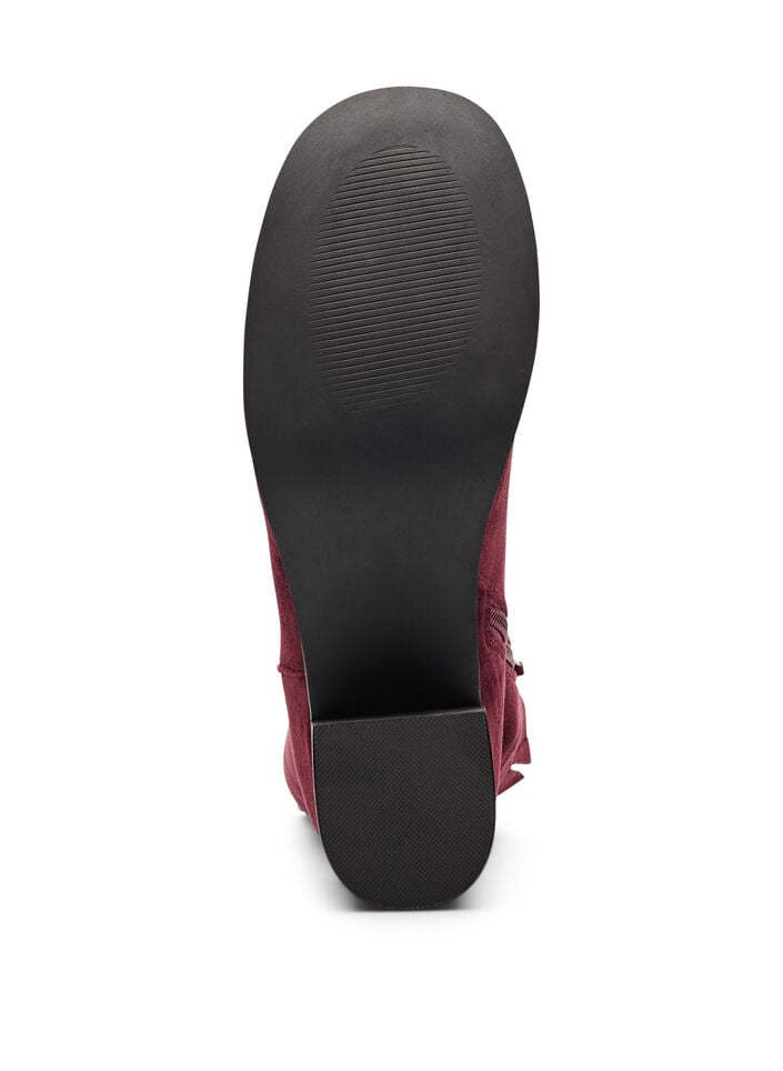 Wide fit – Ankelstøvle i imiteret ruskind med rund snude, Rød, Packshot