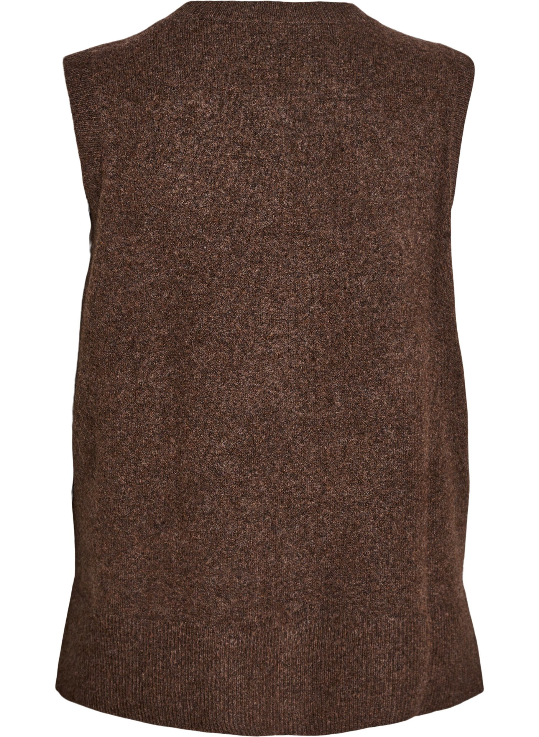 ZizziStrikvest med ribkanter, Gr&oslash;n, Packshot image number 1