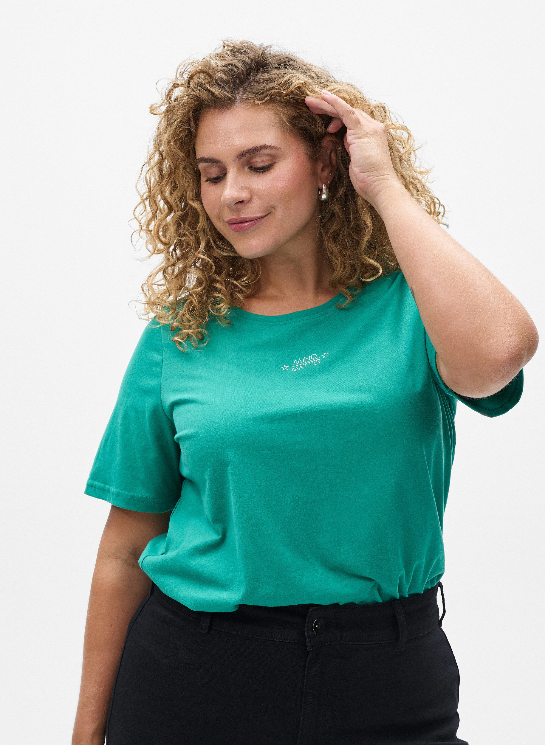 FLASH - T-shirt med motiv, Gr&oslash;n, Model