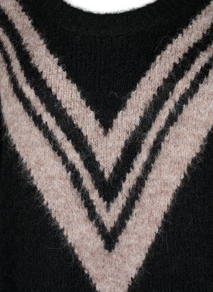 Striktrøje med stribet detalje, Black Comb, Packshot image number 2
