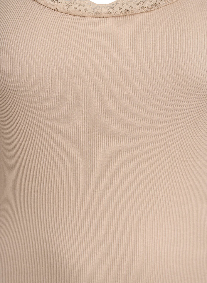 Top med blondekant, Beige, Packshot image number 2