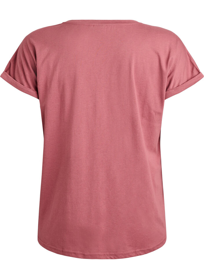Kort&aelig;rmet t-shirt i bomuldsblanding, Lyser&oslash;d, Packshot image number 1