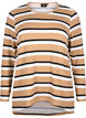 Stribet bluse med lange &aelig;rmer, Sort, Packshot image number 0