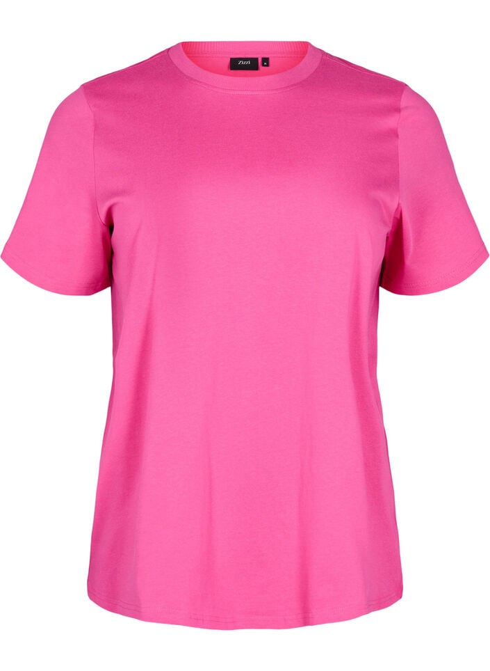 Basis t-shirt i bomuld med rund hals , Lyser&oslash;d, Packshot image number 0