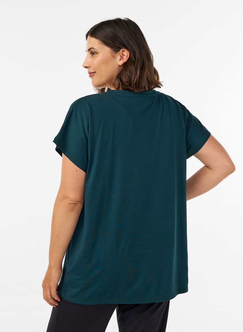 L&oslash;s tr&aelig;nings t-shirt med V-hals, Gr&oslash;n, Model image number 2