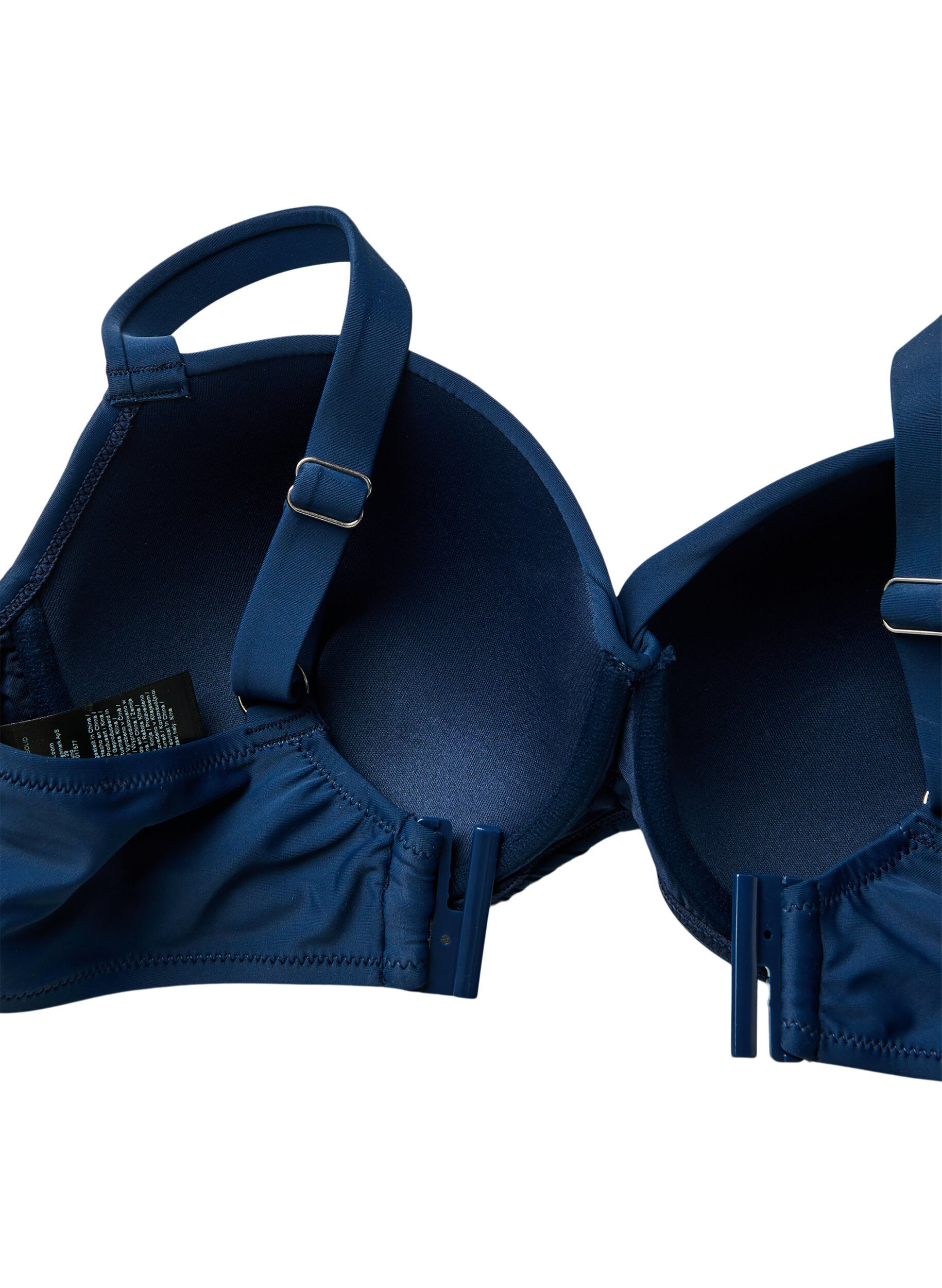 ZizziBikini bh med b&oslash;jle og drapering, Bl&aring;, Packshot image number 3