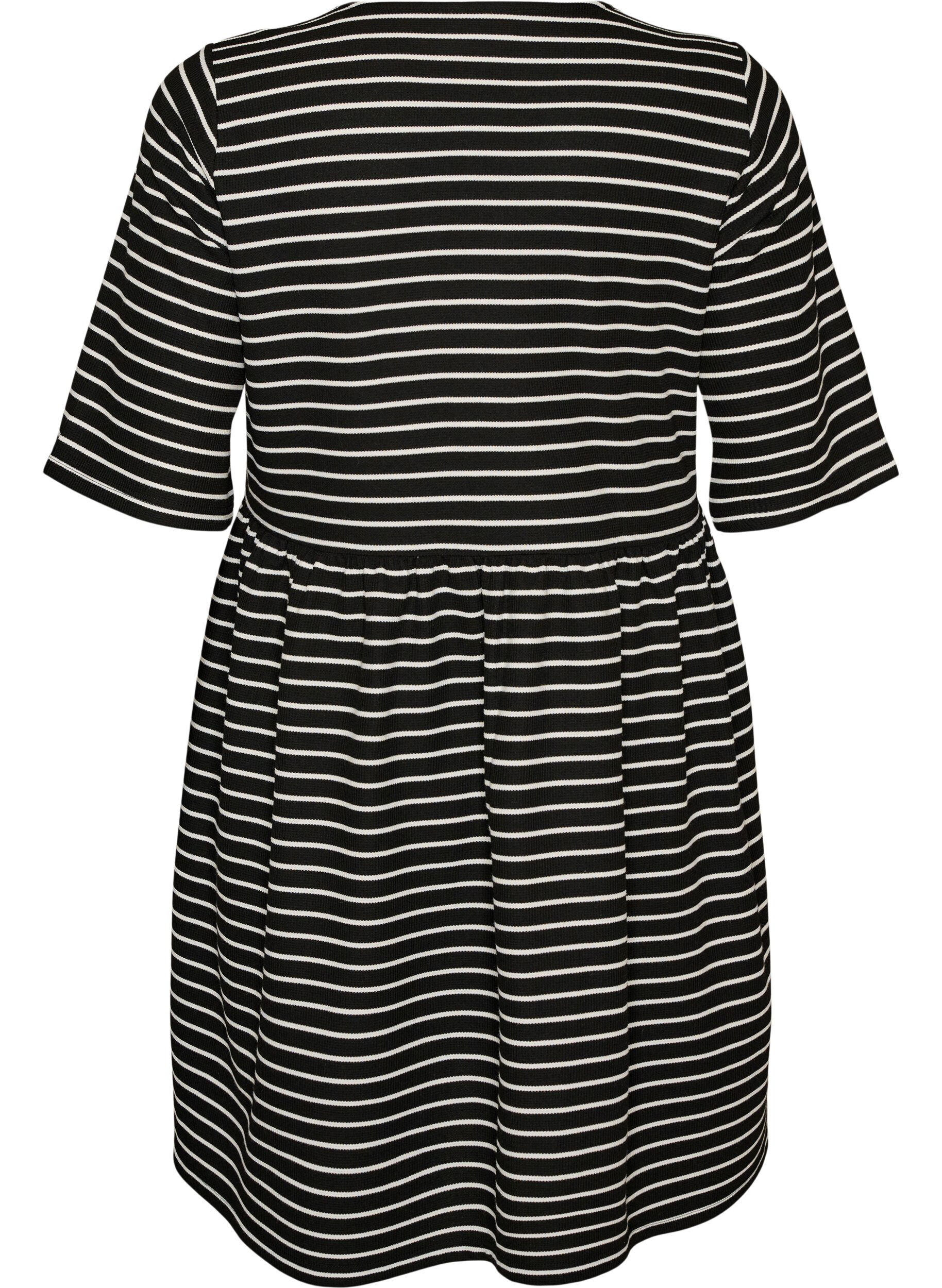 ZizziKjole med ribbet struktur og empire sk&aelig;ring, Hvid, Packshot image number 1