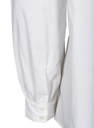 Bomulds skjorte med stor krave, Bright White, Packshot image number 3