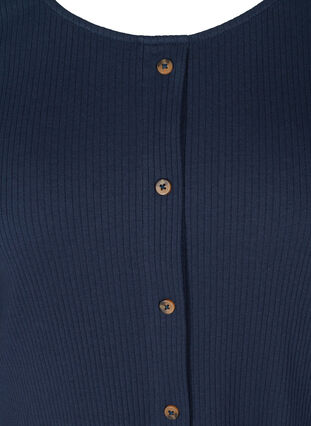 Bluse med 7/8 ærmer og knapper, Navy Blazer, Packshot image number 2