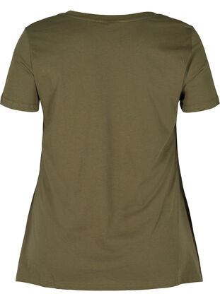 Kortærmet bomulds t-shirt med a-form, Ivy Green XOXO, Packshot image number 1