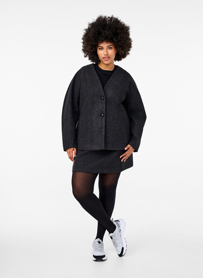 Taljeret blazer, Dark Grey Melange, Model image number 2