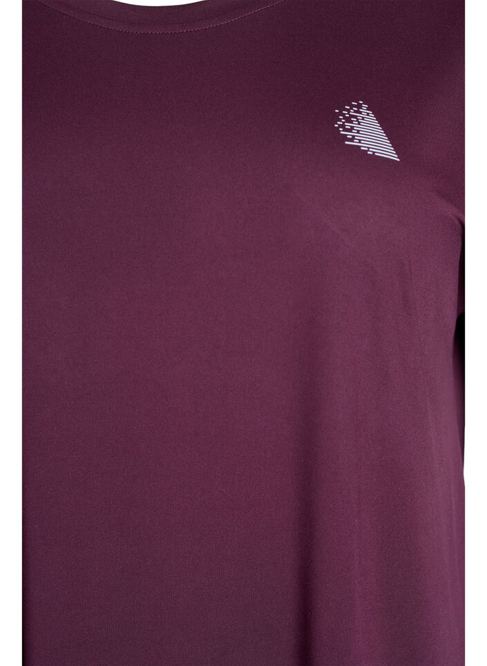 Lang tr&aelig;nings t-shirt, R&oslash;d, Packshot image number 2