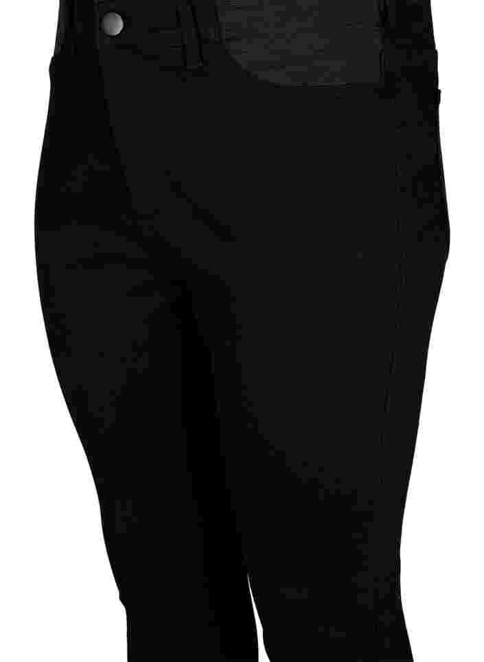 Super slim Amy jeans med elastik i taljen, Black, Packshot image number 2
