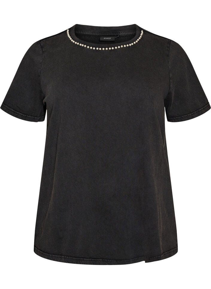 T-shirt i &oslash;kologisk bomuld med grafisk udtryk, Gr&aring;, Packshot image number 0