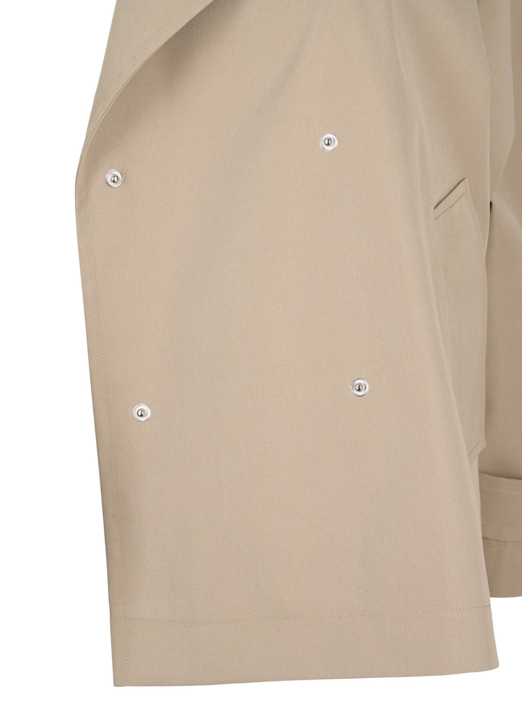 Zizzi Kort trenchcoat med knaplukning, Coriander, Packshot image number 4