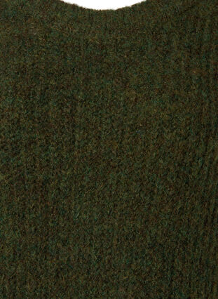 Striktrøje med uld og raglanærmer, Winter Moss, Packshot image number 2