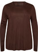 Lang&aelig;rmet bluse i uld og viskose, Brun, Packshot image number 0