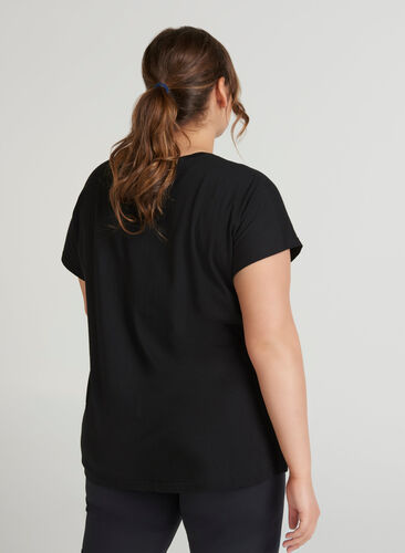 T-shirt med print, Black, Model image number 1