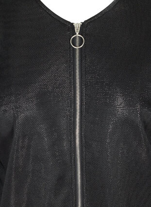 Kort jakke med glimmer og lynlås, Black, Packshot image number 2