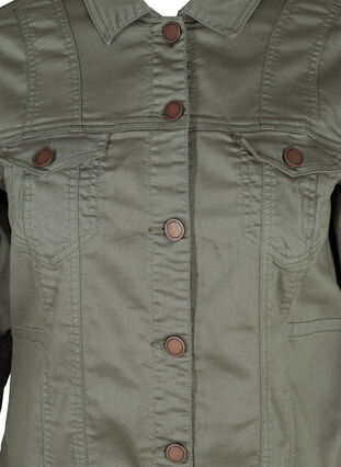 Kort farvet denim jakke, Agave Green, Packshot image number 2
