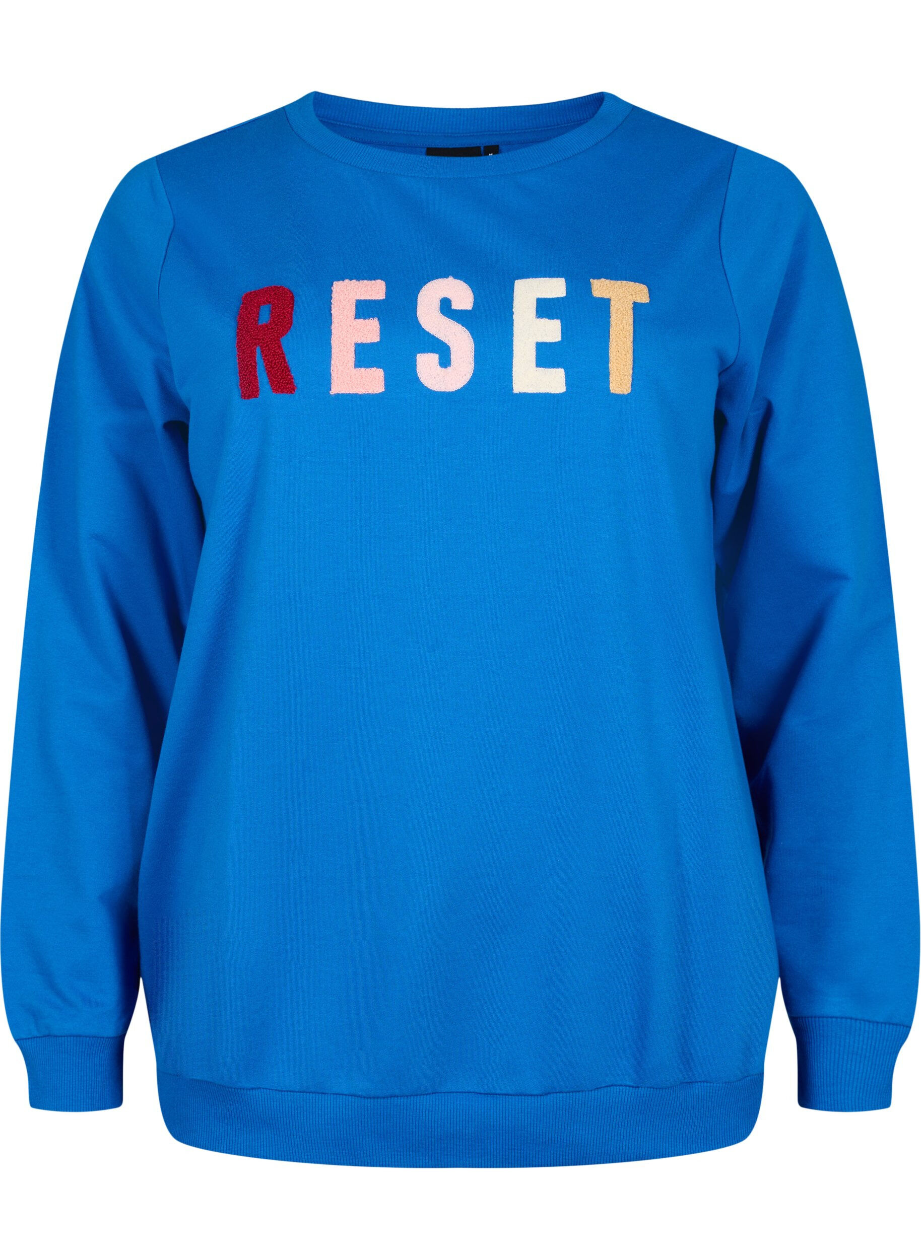Zizzi Sweatshirt med tekst , Victoria b. W. Reset, Packshot image number 0