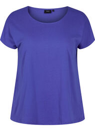 T-shirt i bomuldsmix, Dazzling Blue