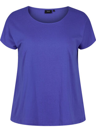 T-shirt i bomuldsmix, Dazzling Blue, Packshot image number 0