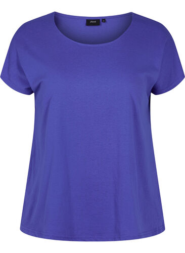 T-shirt i bomuldsmix, Dazzling Blue, Packshot image number 0