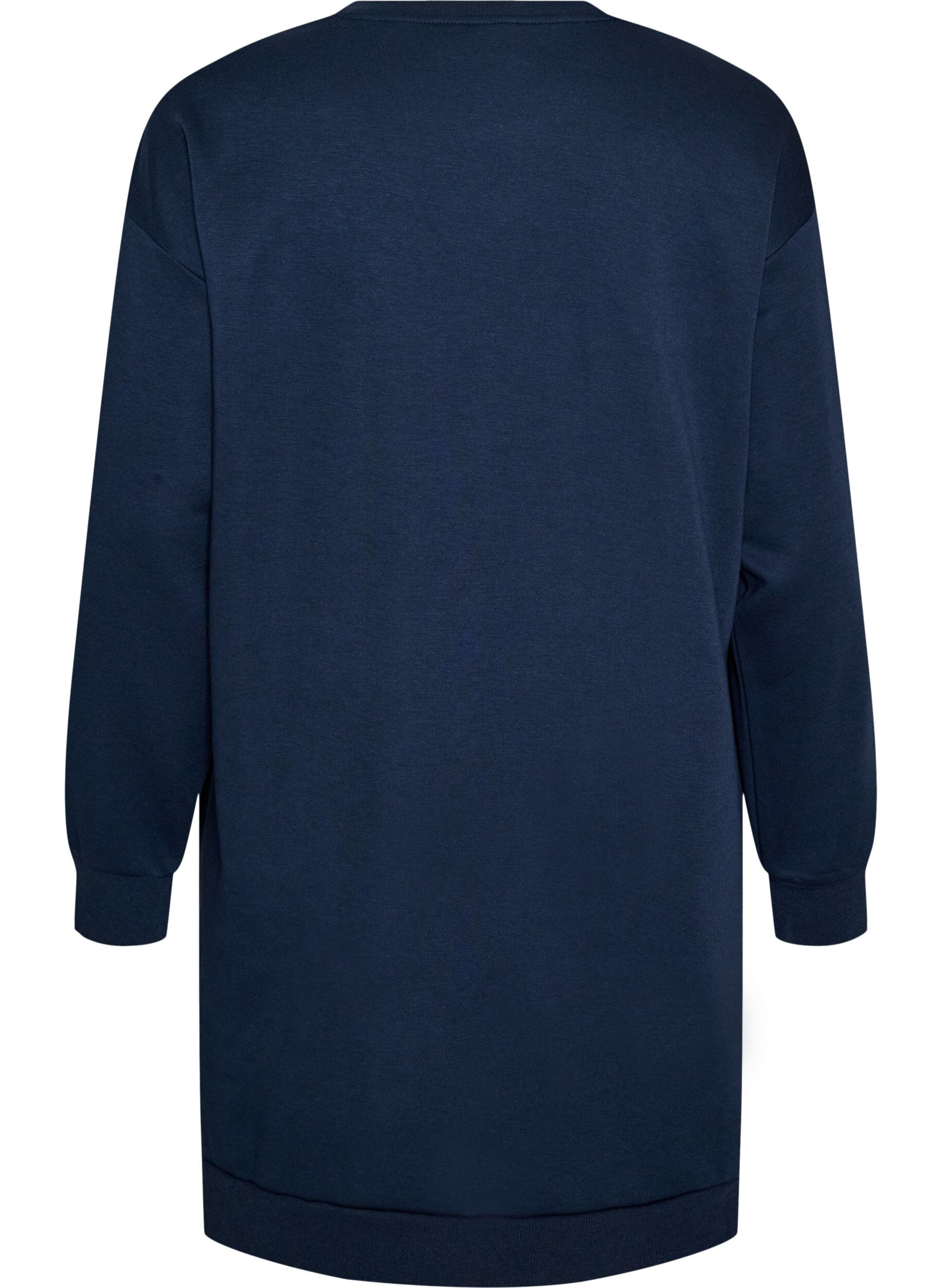 ZizziL&oslash;s sweatkjole med lommer, Bl&aring;, Packshot image number 1