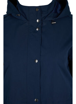 Parka jakke med hætte og lommer, Navy Blazer, Packshot image number 2