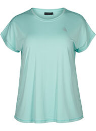 Ensfarvet trænings t-shirt, Aruba Blue
