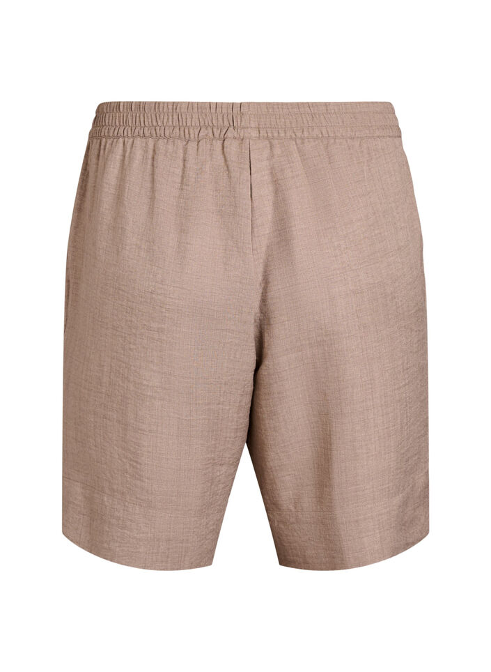 Shorts med lommer og h&oslash;j talje, Brun, Packshot image number 1