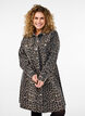 Langærmet denimkjole med leopardprint, Brown Leo AOP, Model image number 0