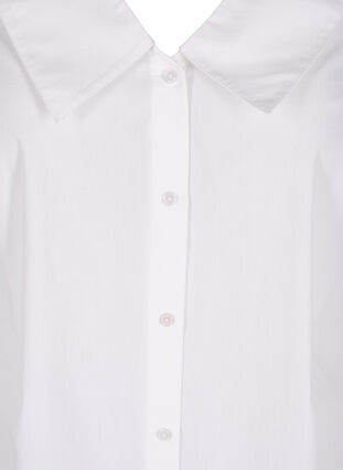 Lang skjorte i bomuld med stor krave, Bright White, Packshot image number 2