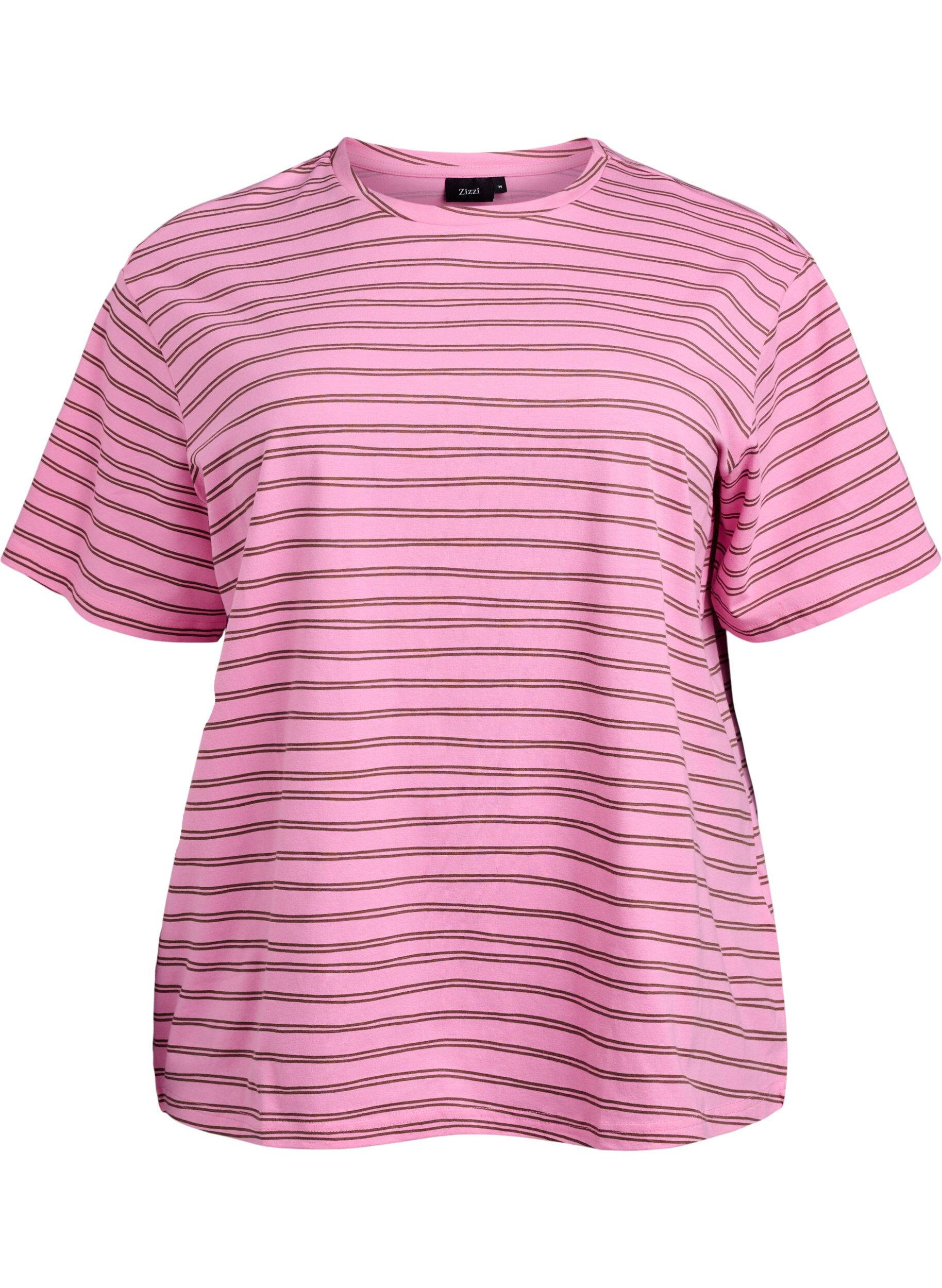 Zizzi T-shirt med striber, Lyser&oslash;d, Packshot image number 0